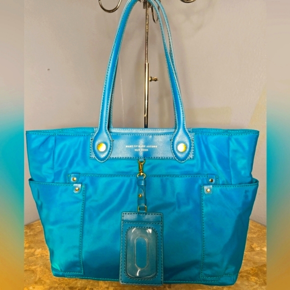 Marc By Marc Jacobs Handbags - Marc by Marc Jacobs Preppy Clara Turquoise Blue Nylon Tote